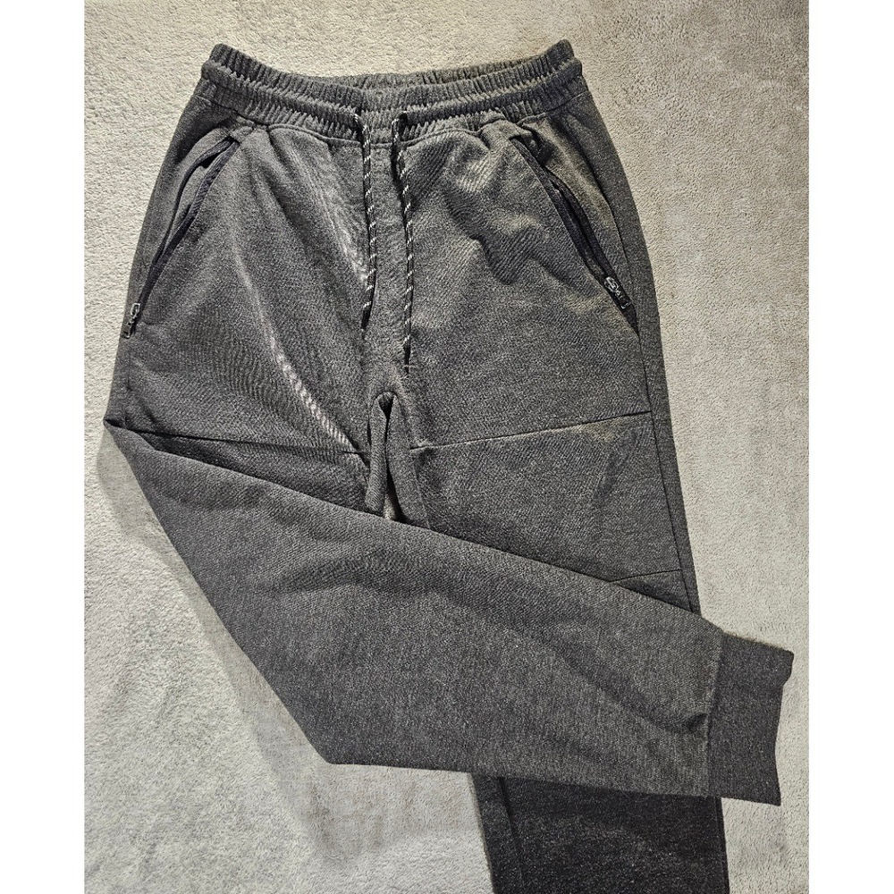 WT02 Mens Jogger Sweatpants Charcoal Gray Heather Fleece Pants Size M